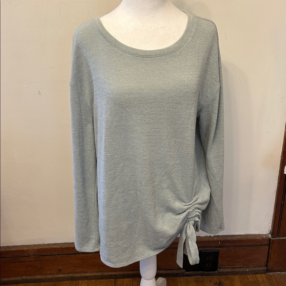 INC International Concepts pale green tie waist sweater Size XL EUC